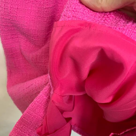 J Crew Shift Dress Pink Boucle Cotton Rick Rack Trim Sz 4P - Picture 12 of 14